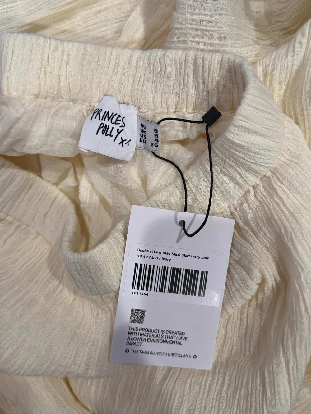 Gilchrist Low Rise Maxi Skirt and Long Summer Nights Top Set in Ivory
